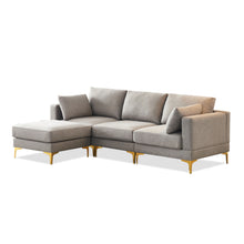 Load image into Gallery viewer, ADF Living Room Furniture Modern Leisure L Shape Couch Grey Fabric
