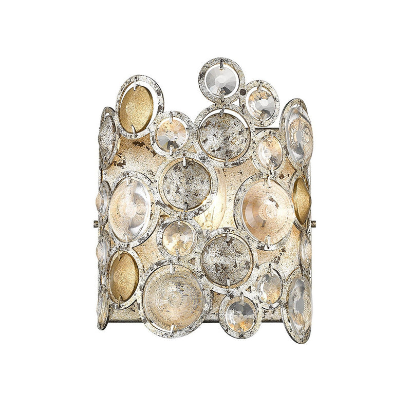 Vitozzi 1-Light Antique Leaf Sconce - Silver