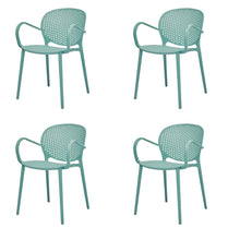 Load image into Gallery viewer, Heavy Duty Plastic Dining Arm Chairs (Set of 4) - Blue
