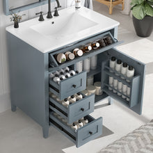 Load image into Gallery viewer, Modern Bathroom Vanity With Sink, 3 Drawers And Adjustable Shelf
