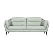 Load image into Gallery viewer, Leather Sofa With Black Legs - Mint Green
