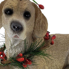 Load image into Gallery viewer, Poly Dog Christmas Figurine - Brown / Green / Red
