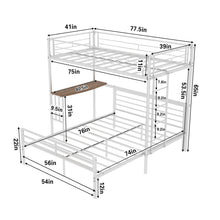 Load image into Gallery viewer, Bunk Bed With Built In Desk &amp; Guardrail Frame
