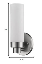 Load image into Gallery viewer, Wall Light With Narrow Frosted Glass Shade - Silver
