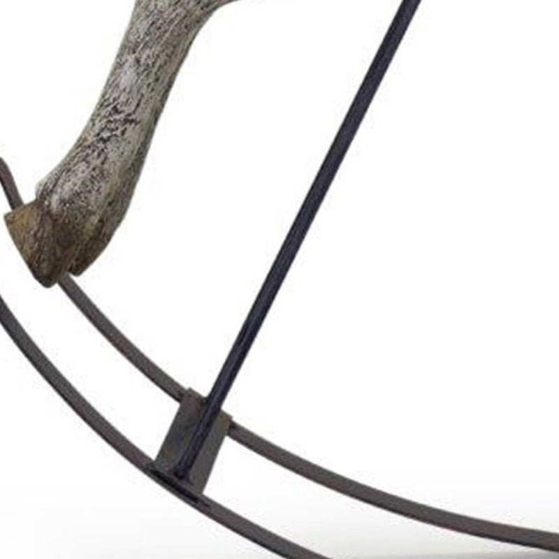 Poly Horse Statue Tabletop Sculpture - Brown / Black
