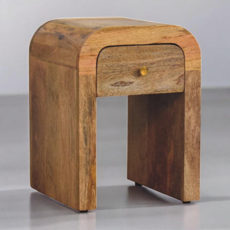Solid Wood One Drawer Nightstand - Oak
