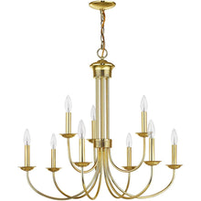 Load image into Gallery viewer, Nine Light Dimmable Chandelier With Shades - Brass
