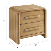 Load image into Gallery viewer, 2 Drawer Nightstand With USB Charging - Brown

