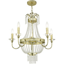 Load image into Gallery viewer, Five Light Metal Dimmable Chandelier With Shades - Gold
