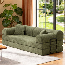 Load image into Gallery viewer, Modern 2 Tone Fabric Convertible Sleeper Sofa Bed
