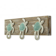 Load image into Gallery viewer, Coastal Sea Turtle Three Hook Coat Hanger - Brown
