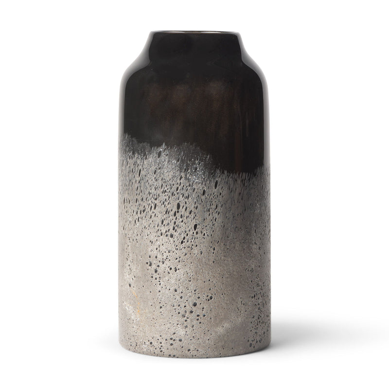 Abstract Cylinder Table Vase - Black / Gray