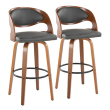 Load image into Gallery viewer, Pino - Mid Century Modern Fixed Height Barstool With Swivel &amp; Round Footrest (Set of 2)
