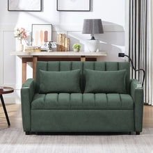 Load image into Gallery viewer, Convertible Sofa Bed Loveseat Sofa With Three USB Ports, Two Side Pockets, Two Cup Holders And 360° swivel Phone Holder For Living Room
