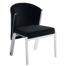 Load image into Gallery viewer, Upholstered Velvet Wing Back Dining Side Chairs (Set of 2) - Black
