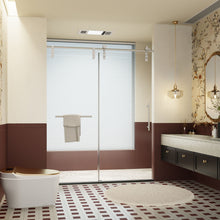 Load image into Gallery viewer, Frameless Single Sliding Shower Doors With Towel Rail &amp; Handle
