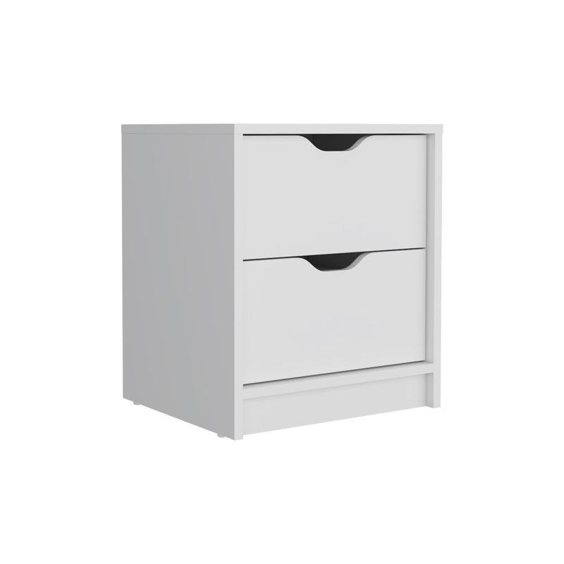 Wood Two Drawer Nightstand (518165) - White