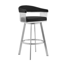 Load image into Gallery viewer, 29" Iron Swivel Backless Bar Height Bar Chair - Black And Silver
