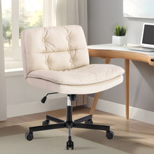 Load image into Gallery viewer, Large Size Swivel Home Office Desk Chair Armless Office Room Chair - Beige
