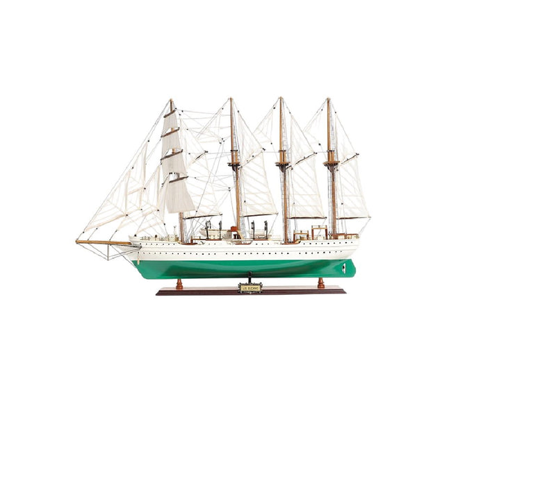 Hand Painted Boat - Green / White