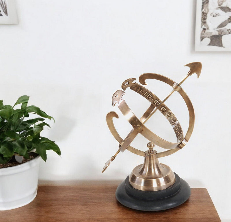 Hand Painted Figurine Tabletop Sculpture - Brass / Black