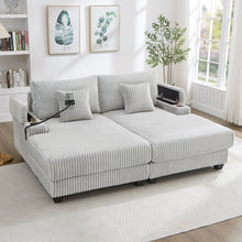 Load image into Gallery viewer, Modern Chaise Sofa With Adjustable Backrest, Cup Holders, Phone Holder &amp; Storage Compartments For Living Room
