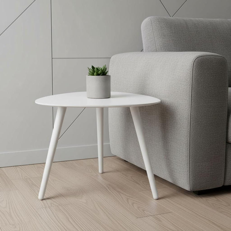 14" Aluminum End Table - White