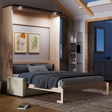 Load image into Gallery viewer, Queen Size Murphy Bed With Sofa And LED - Beige
