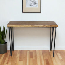 Load image into Gallery viewer, 42" Wood And Metal Distressed Console Table - Black And Brown
