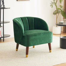 Load image into Gallery viewer, Elegant Upholstered Barrel Accent Chair With Wooden Legs
