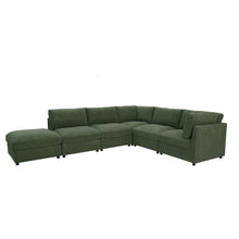 Load image into Gallery viewer, Reversible Modular Sectional &amp; Custom Configuration And Premium Upholstery - Dark Green
