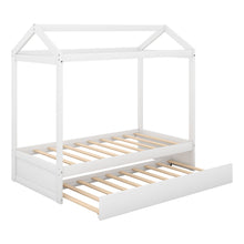 Load image into Gallery viewer, House Bed With Trundle In, Twin Size - White
