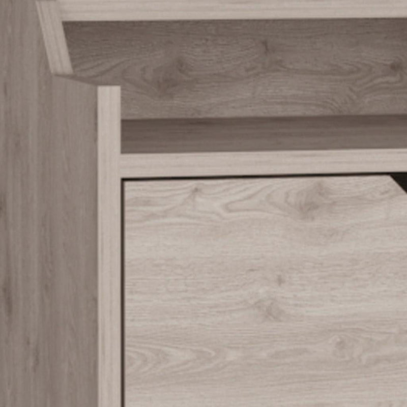 15.7" x 13.3" x 12.9" One Drawer Faux Wood Floating Nightstand - Gray
