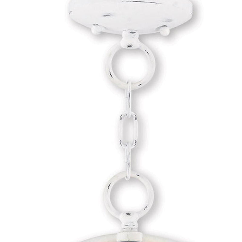 14" Three-Light Dimmable Chandelier With Shades - White