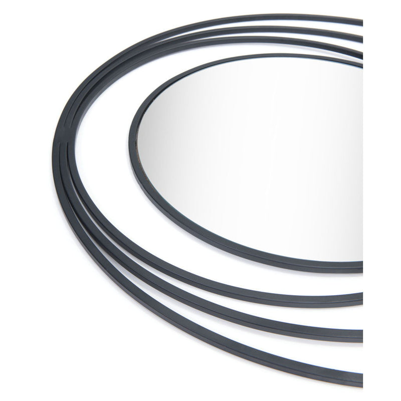 32" Oval Steel Framed Accent Mirror - Black