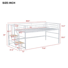 Load image into Gallery viewer, Loft Bed With Storage Stairs And Metal Frame
