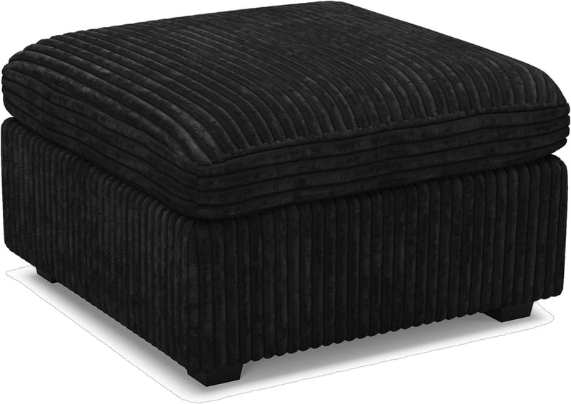 30" Corduroy Storage Ottoman - Black