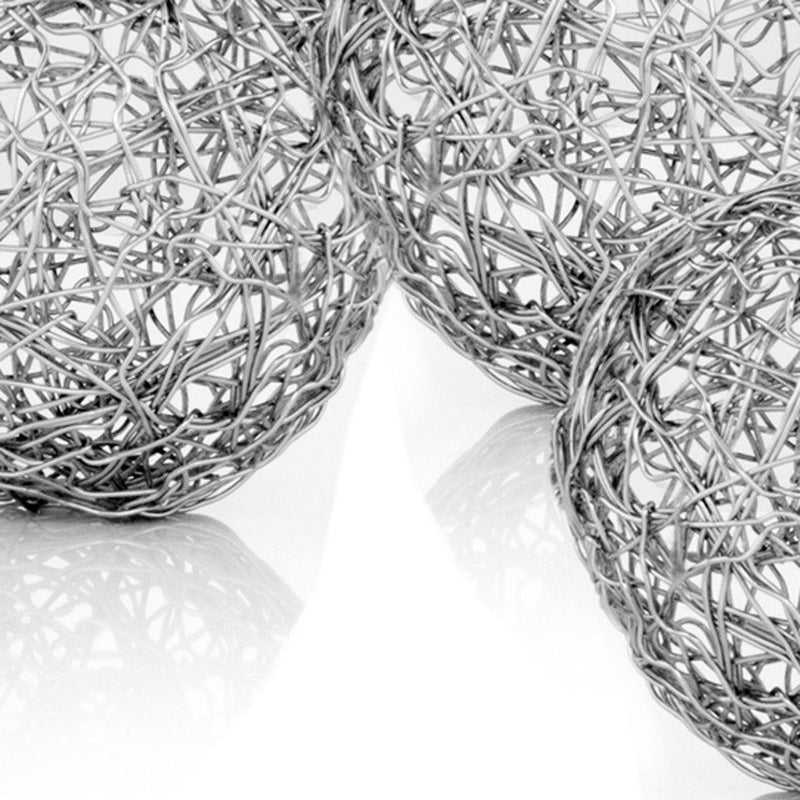 Decorative Orb Tabletop Sculptures (Set of 3) - Nickel