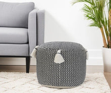 Load image into Gallery viewer, Cotton Ottoman Round - Black

