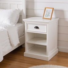 Load image into Gallery viewer, One Drawer Solid Wood Nightstand - Distressed White
