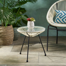 Load image into Gallery viewer, Nusa - Modern Rattan Side Table With Tempered Glass Top
