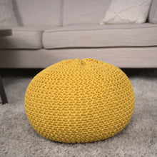 Load image into Gallery viewer, Bordeaux - Knitted Round Pouf, Versatile Ottoman And Floor Cushion
