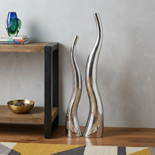 Load image into Gallery viewer, Wavy Floor Vases (Set of 2) - Silver
