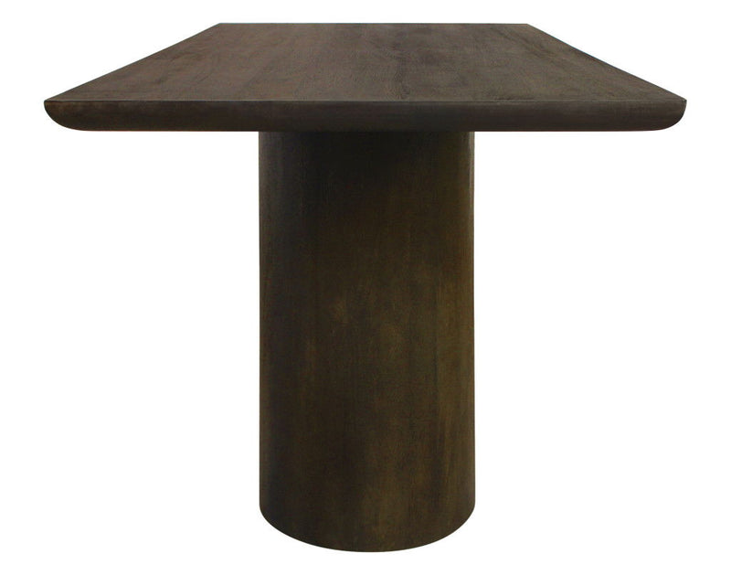 72" Solid Wood Double Pedestal Base Dining Table - Dark Brown