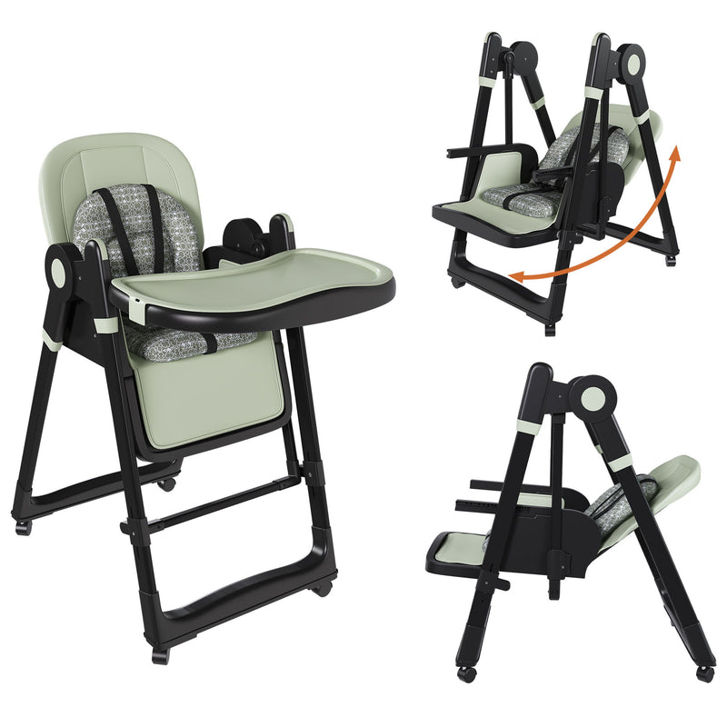Convertible Baby High Chair To Rocker With 5 Point Harness