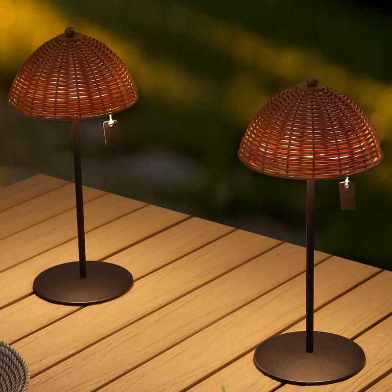 Novelty USB Table Lamps LED With Globe Shades (Set of 2) - Black