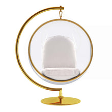 Load image into Gallery viewer, Faux Leather Balloon Chair - White And Gold
