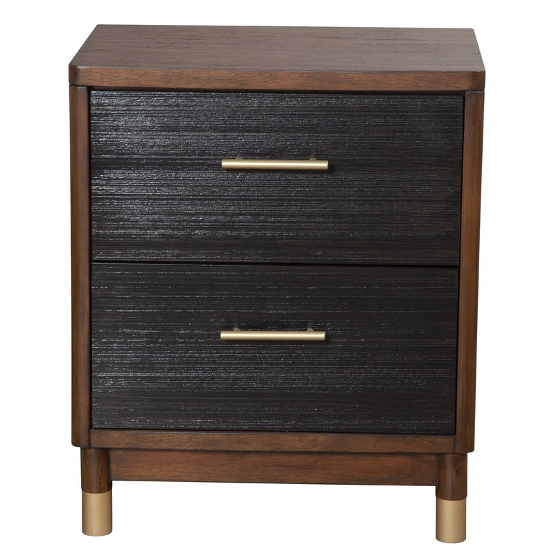 Mod Drawer Nightstand - Dark Walnut And Black