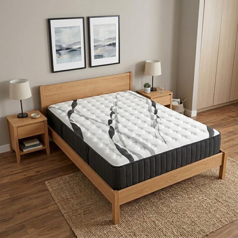 Graphite And Titanium Infused Gel Memory Foam Firm Hybrid Mattress - Queen