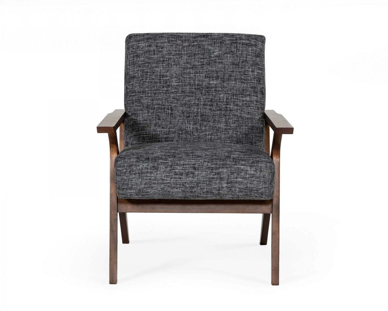 Solid Color Arm Chair - Gray And Walnut